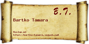 Bartko Tamara névjegykártya